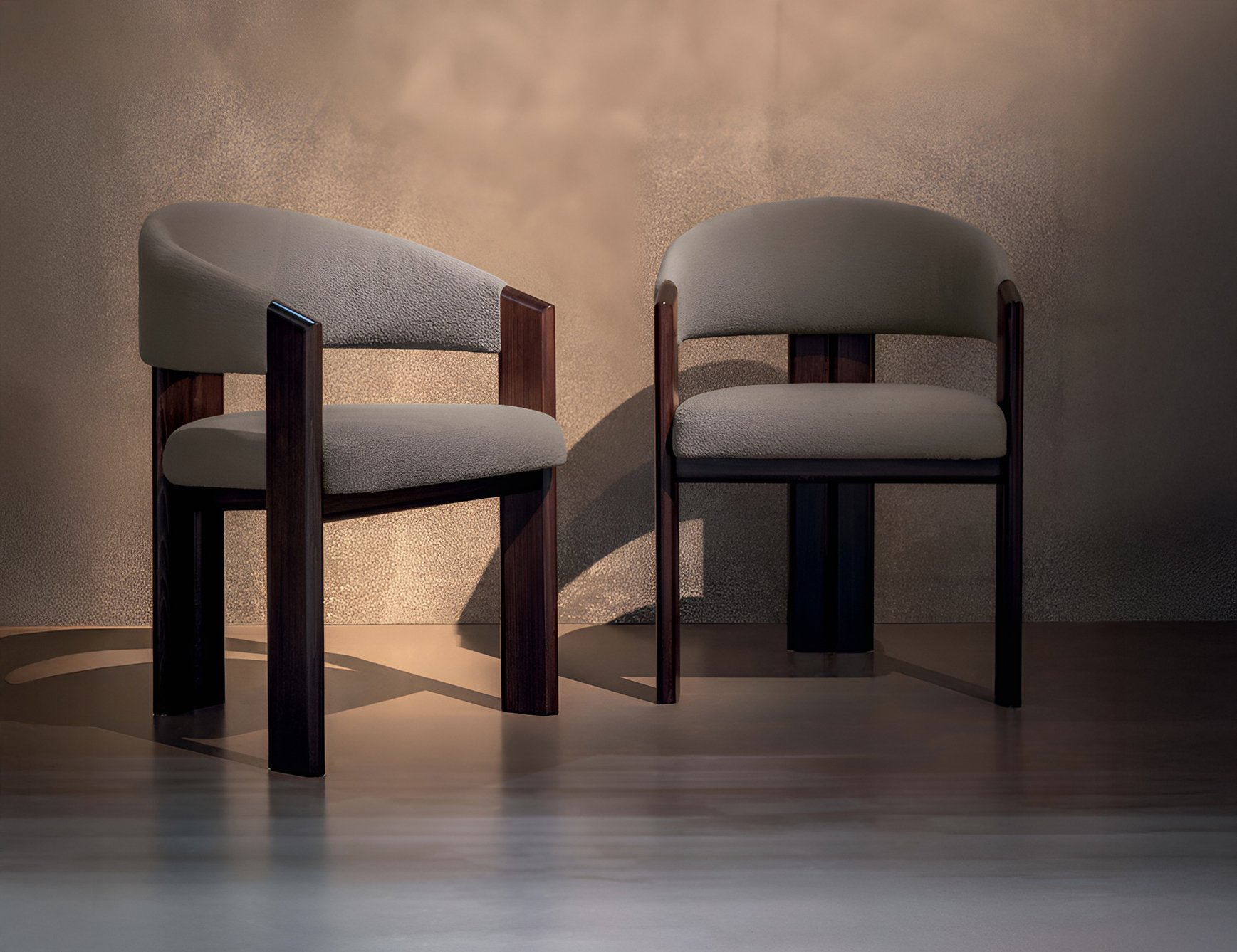 Tweet - Upholstered fabric dining chairs with beech wood frame