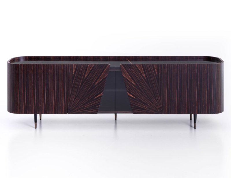 Frak modern luxury credenza with brown Ebony wood