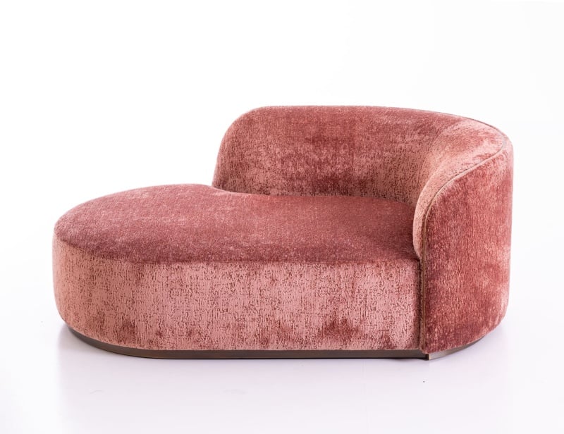 Pierre modern luxury lounge chair with pink fabric