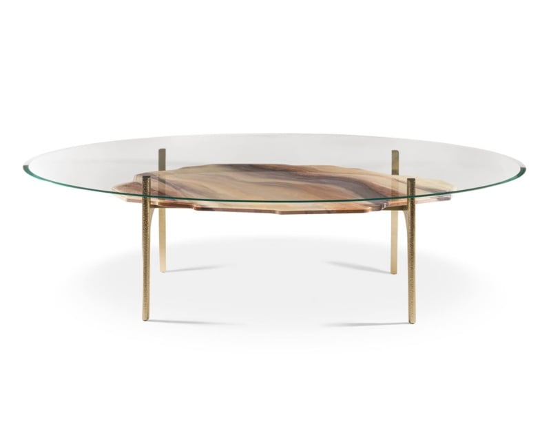 Arkady modern luxury table with clear glass
