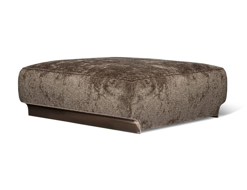 Douglas Free modern luxury pouf with brown fabric