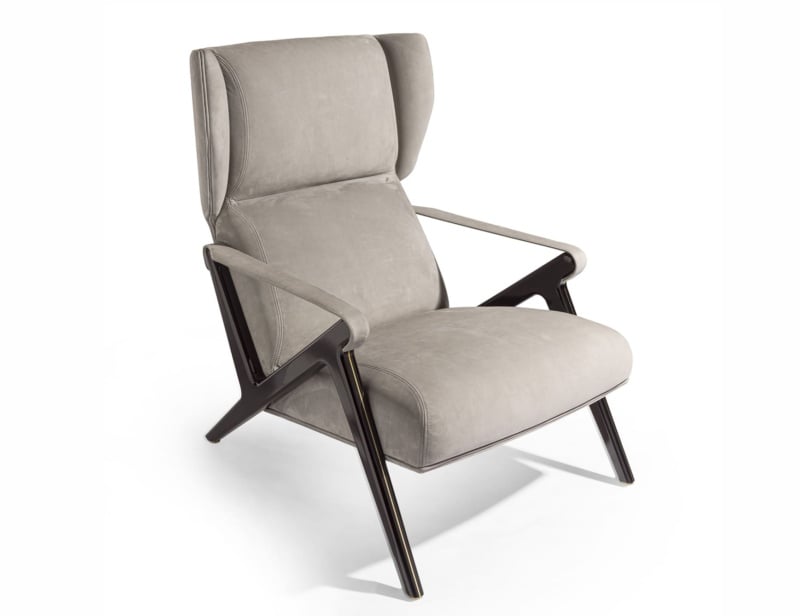 Imagine modern luxury armchair with grey leather
