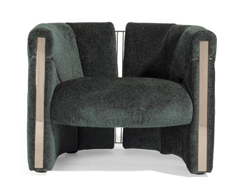 Petra modern luxury sofa chair with green leather