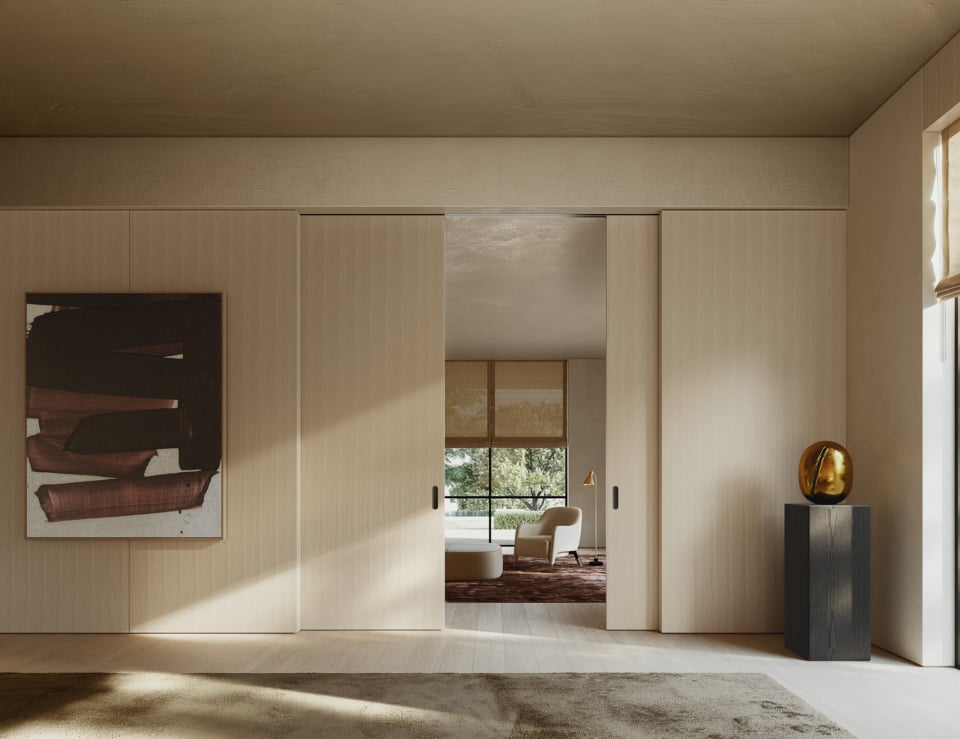 Wood oak sliding architectural door