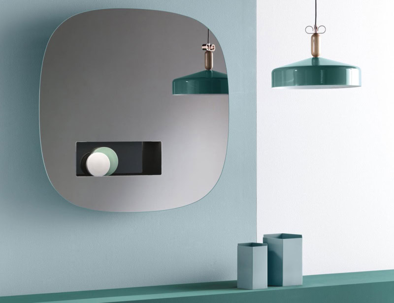Aperture contemporary Italian mirror with