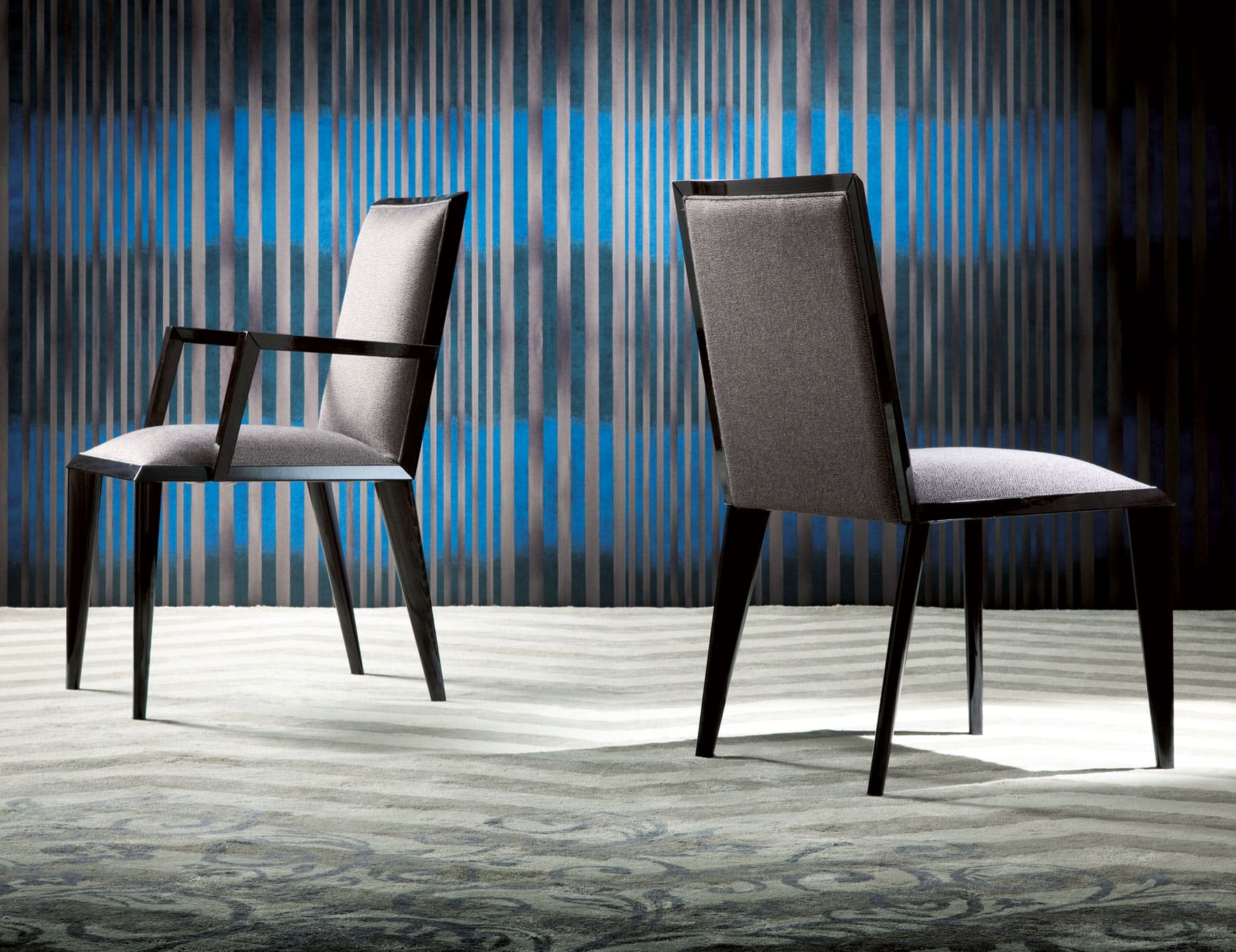 Authentic - Authentic modern Italian chair with grey fabric