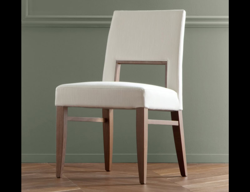 Blues modern Italian chair with white leather