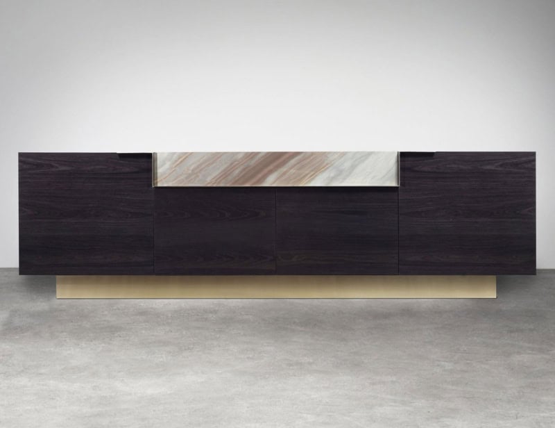 Bronson modern luxury cabinet with brown veneered wood