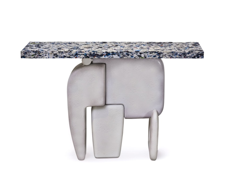 Cesar modern luxury console with white ceramic