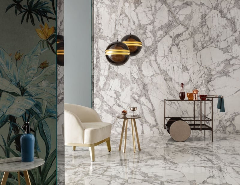 Venice Living Room modern luxury armchair with ivory leather