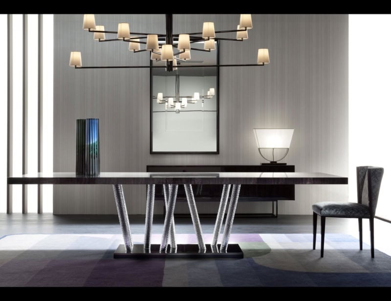 Cool modern Italian extendable table with brown Castagno&nbsp;Tuscano wood