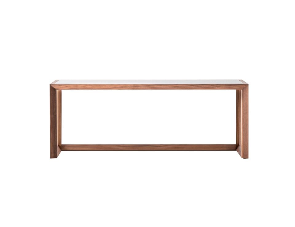 Damaris modern Italian console with brown Walnut wood