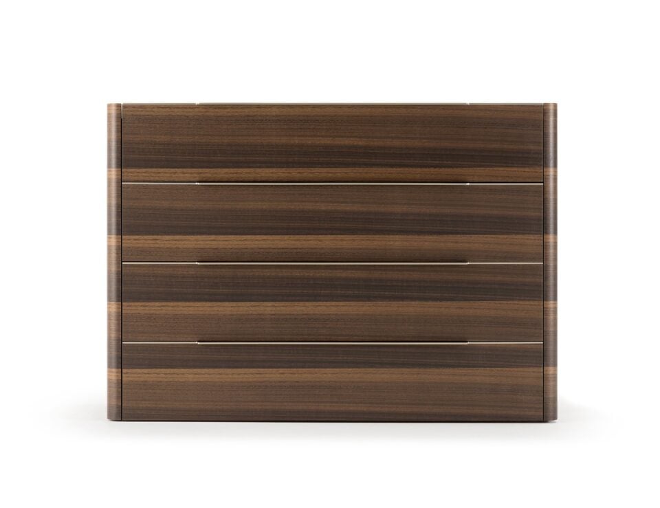 Wood chest of drawers with eucalyptus finish