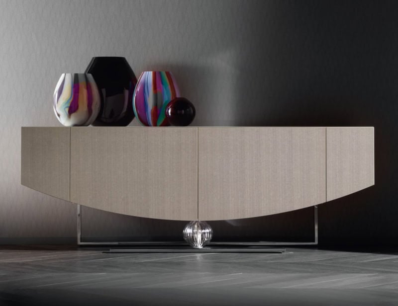Flash modern Italian credenza with grey Eucalyptus wood