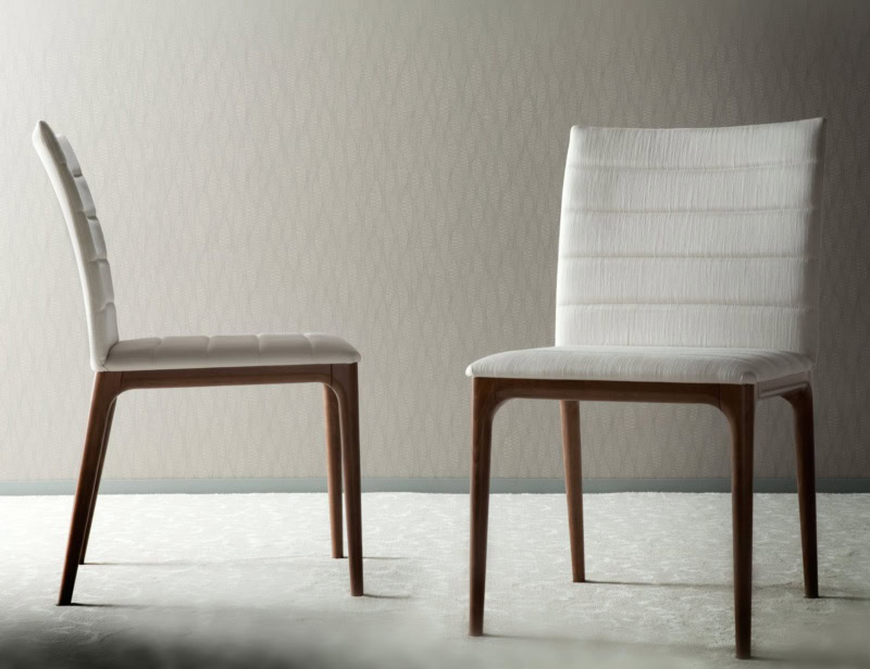 Four Seasons Side Chair modern Italian chair with white leather