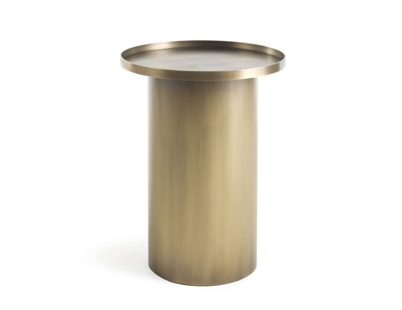 Moss modern luxury side table with brass metal