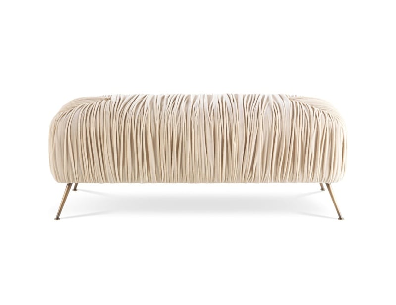 Rowe modern luxury ottoman bench with cream fabric