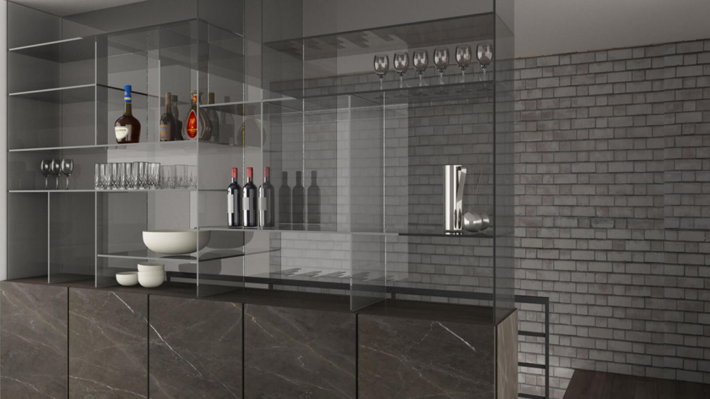 Glass Bar Cabinet - Nella Vetrina