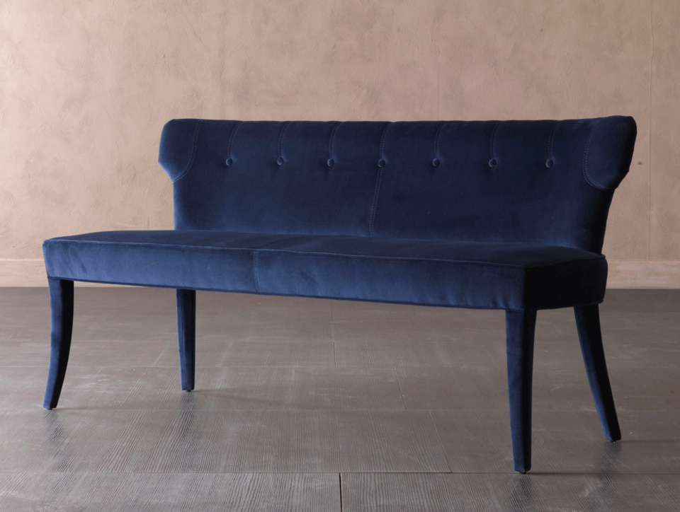 leather dining banquette with upholstered backrest