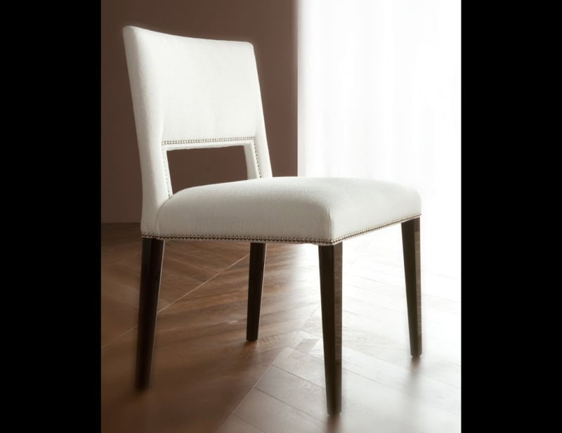 Hampton modern Italian chair with white leather