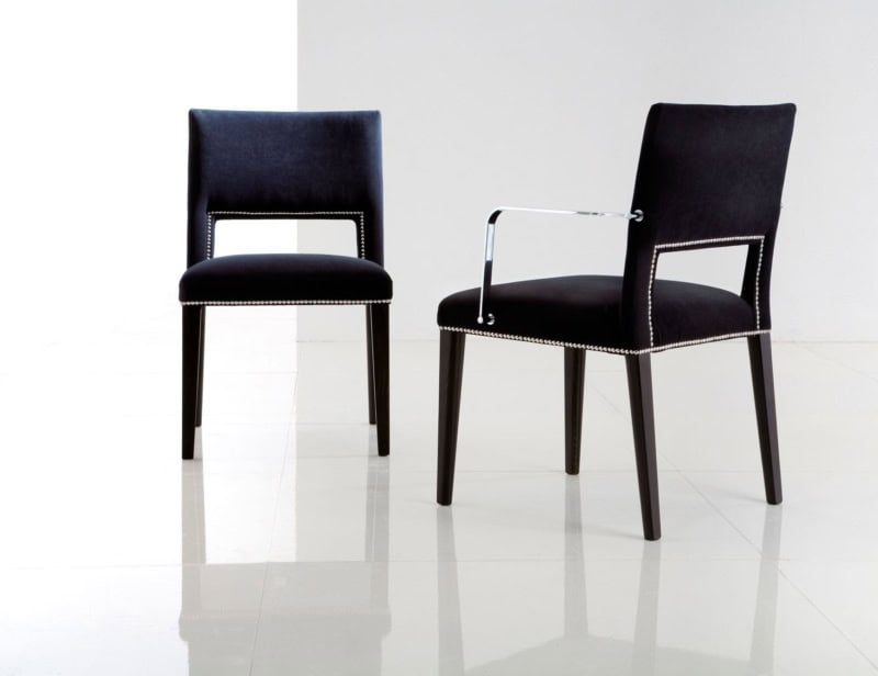 Hampton modern Italian chair with black fabric