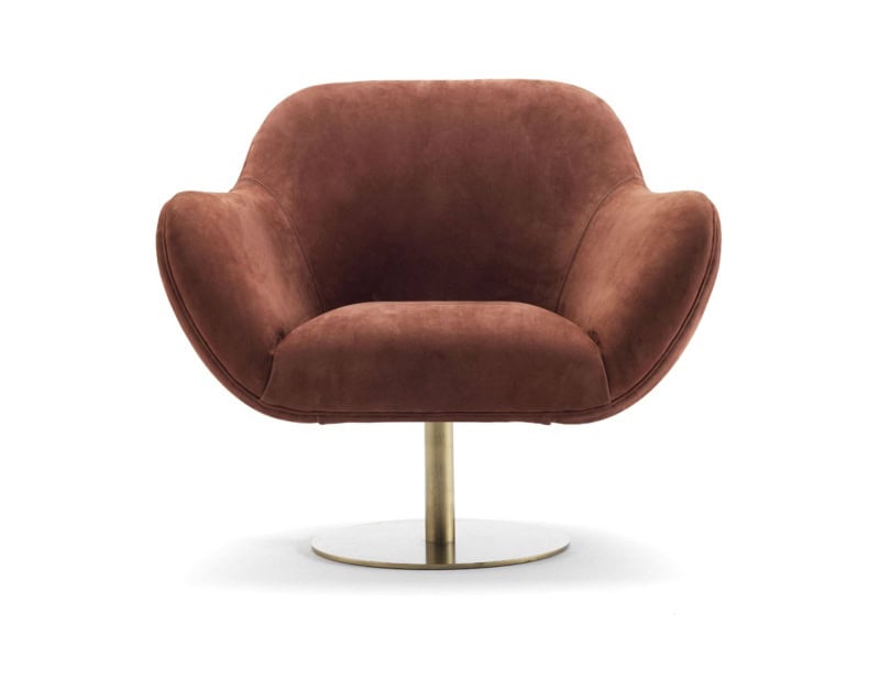 Jade Swing modern Italian office chair with brown leather