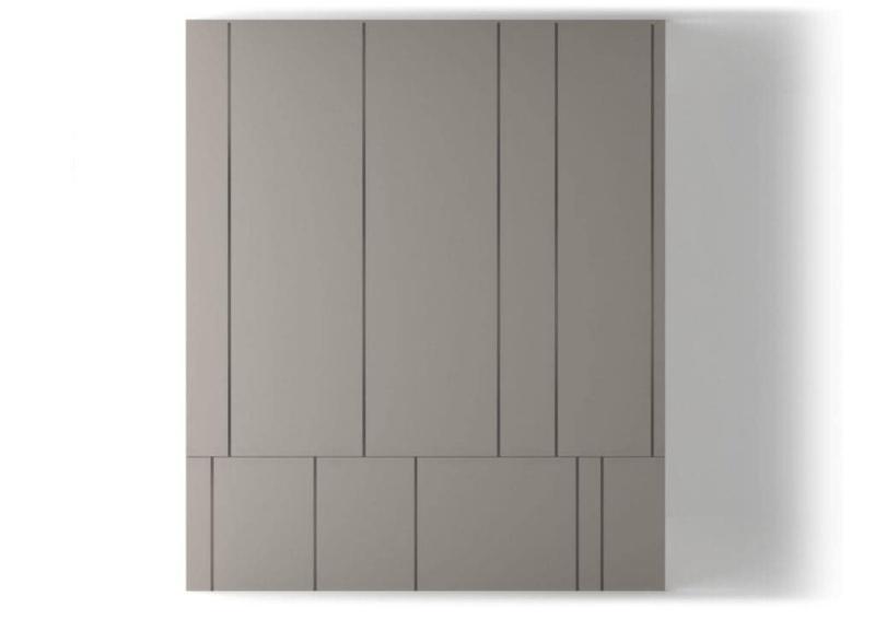 Leather Wall Panels &ntilde; Custom Made modern Italian wall panel with grey leather