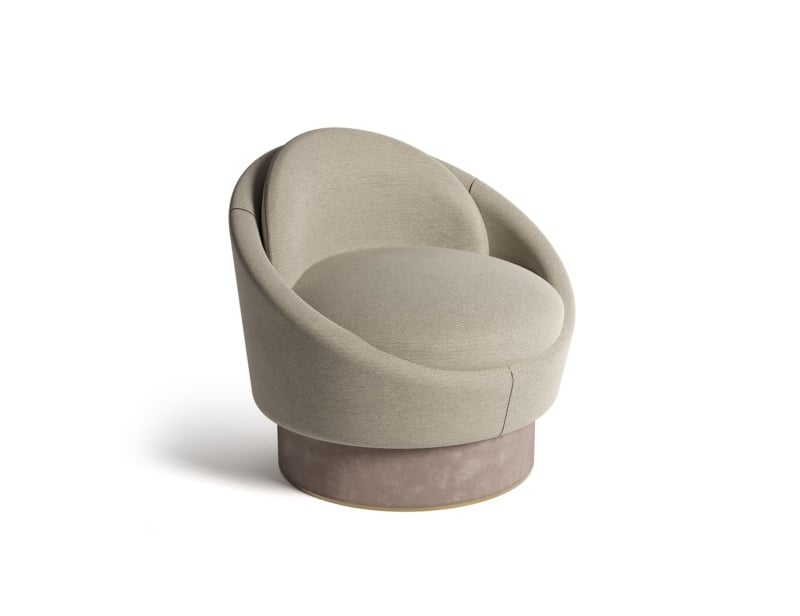 Luna modern luxury armchair with beige leather