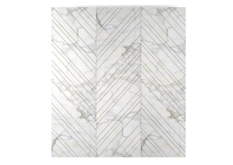 Marble Wall Panels &ntilde; Custom Made modern Italian wall panel with white marble