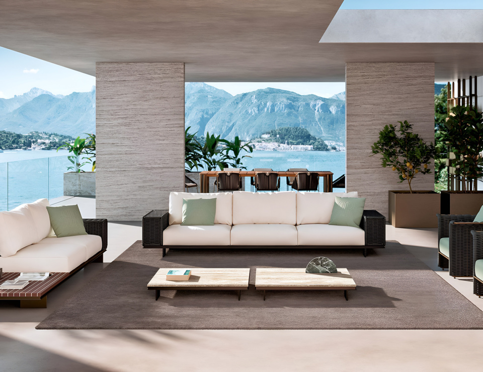 Marble coffee table with travertino finish