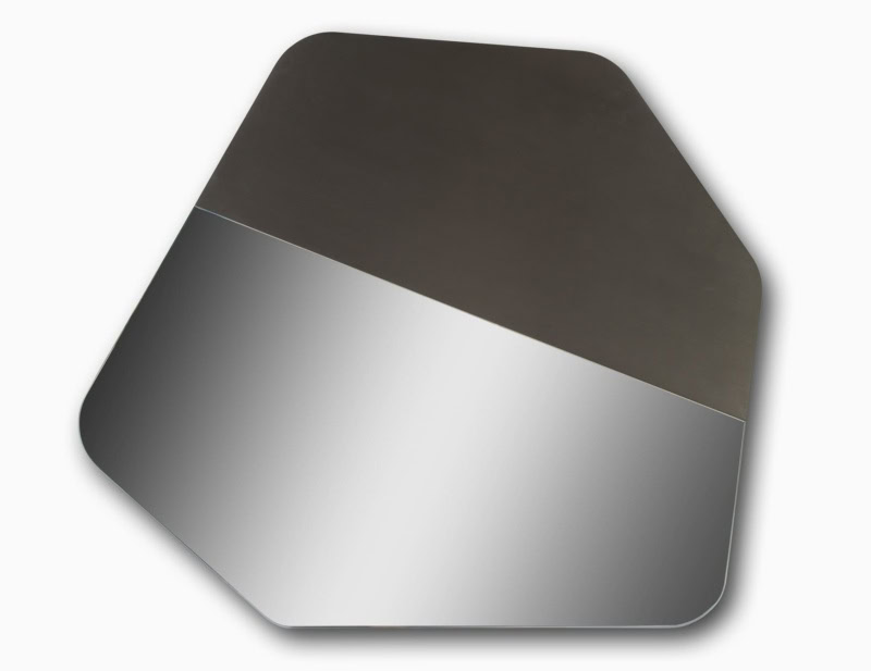 Molecole B contemporary Italian mirror with beige metal