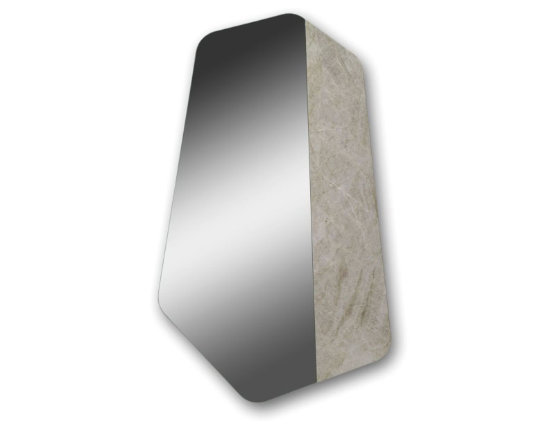 Molecole C contemporary Italian mirror with beige metal