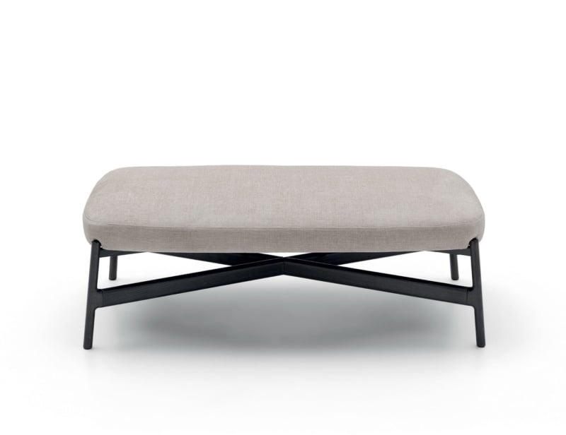 Oscar modern Italian ottoman bench with white fabric