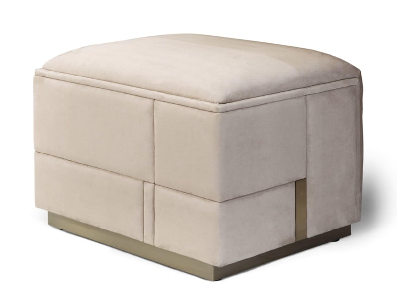 Wicked modern luxury pouf with ivory fabric