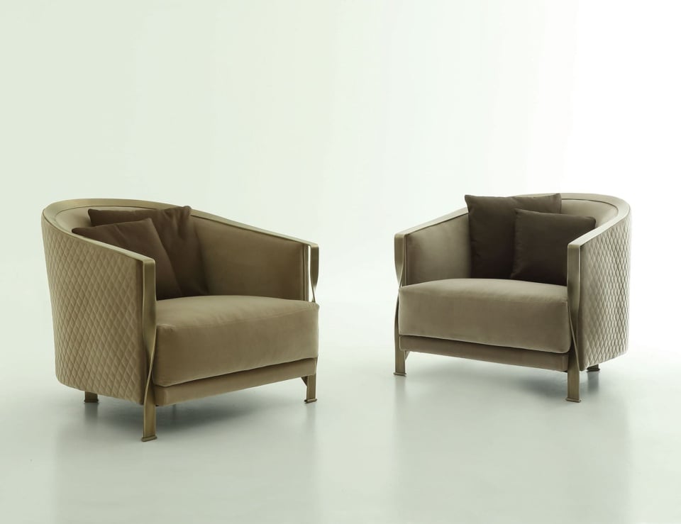 Pair of leather sofa chairs