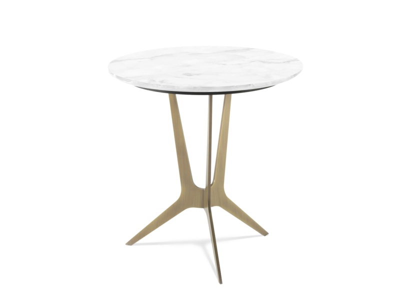 Cooper modern luxury side table with white Carrara marble