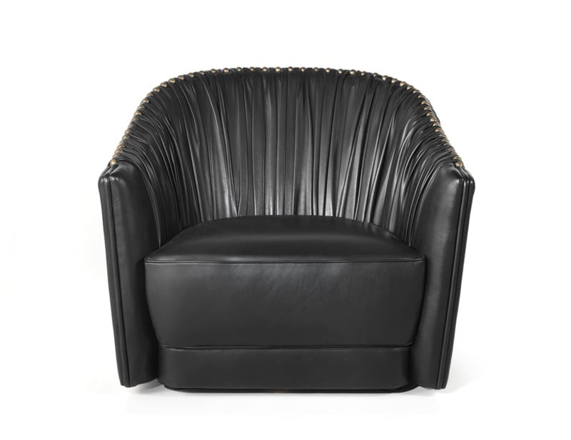 Sharpei modern luxury sofa chair with black leather