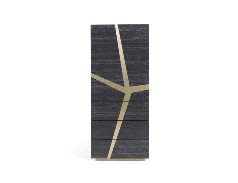 Tonga modern luxury chest of drawers with black porcelain wood