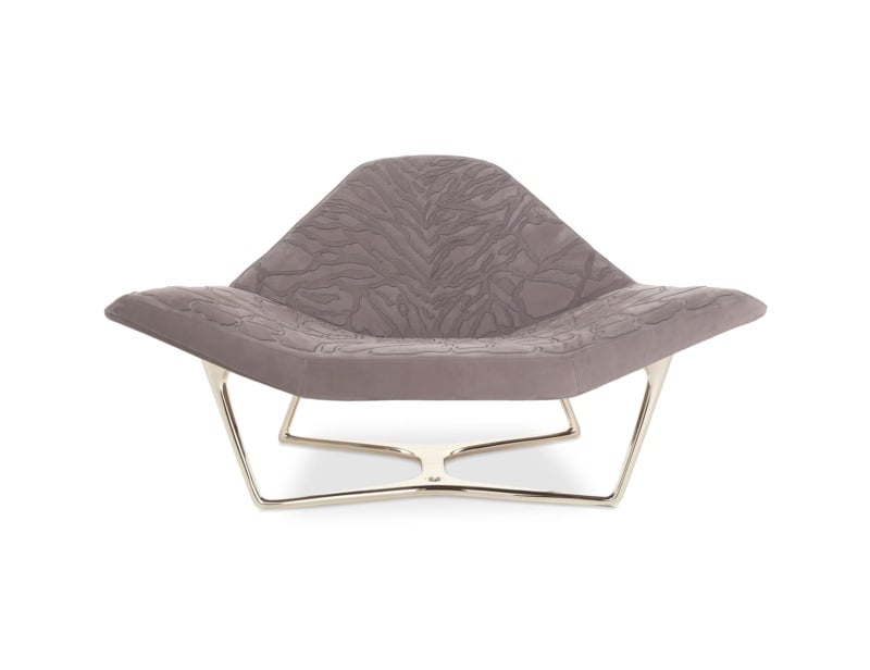 Wings modern luxury lounge chair with purple leather
