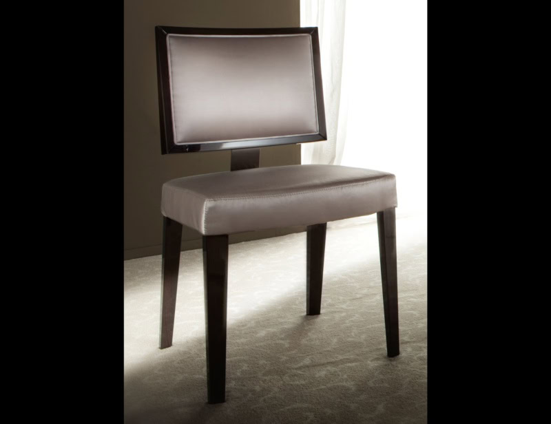 Resort modern Italian chair with grey leather