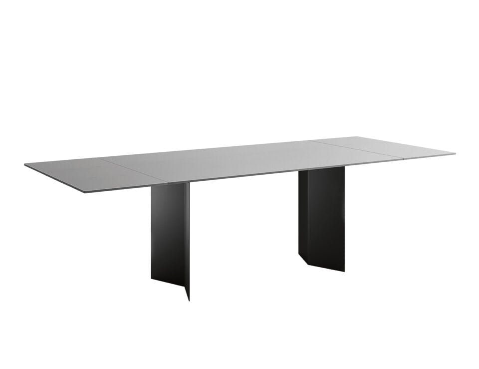 T AB contemporary Italian extendable table with black ceramic