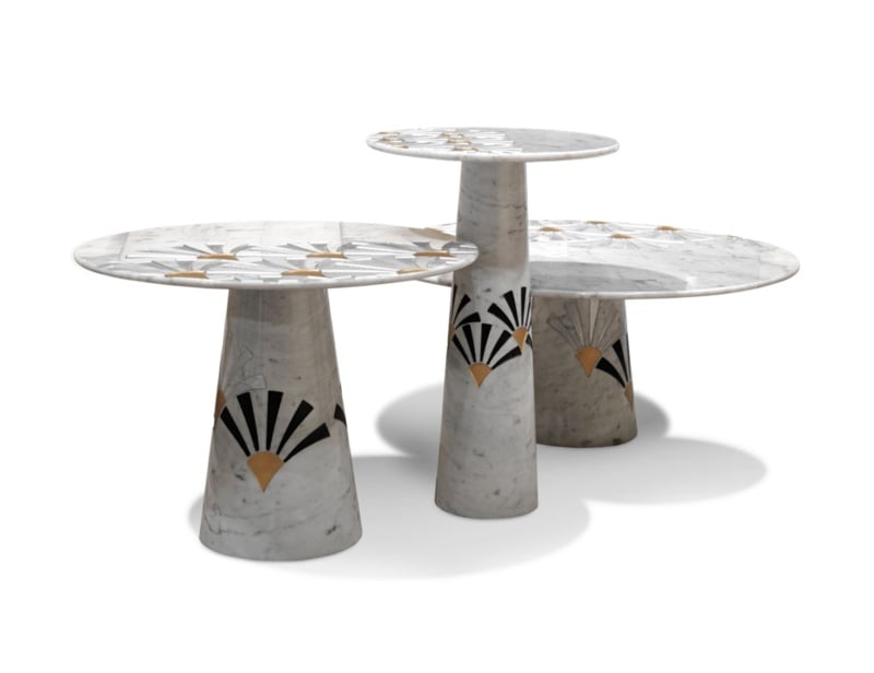 Donald modern luxury coffee table with bianco Carrara marble