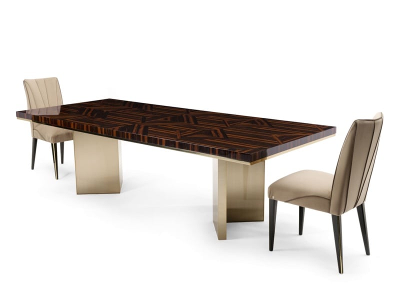 Temptation modern luxury table with brown veneered wood