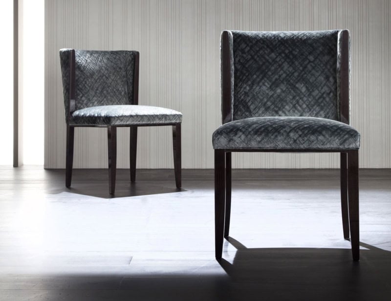 Vera modern Italian chair with grey fabric