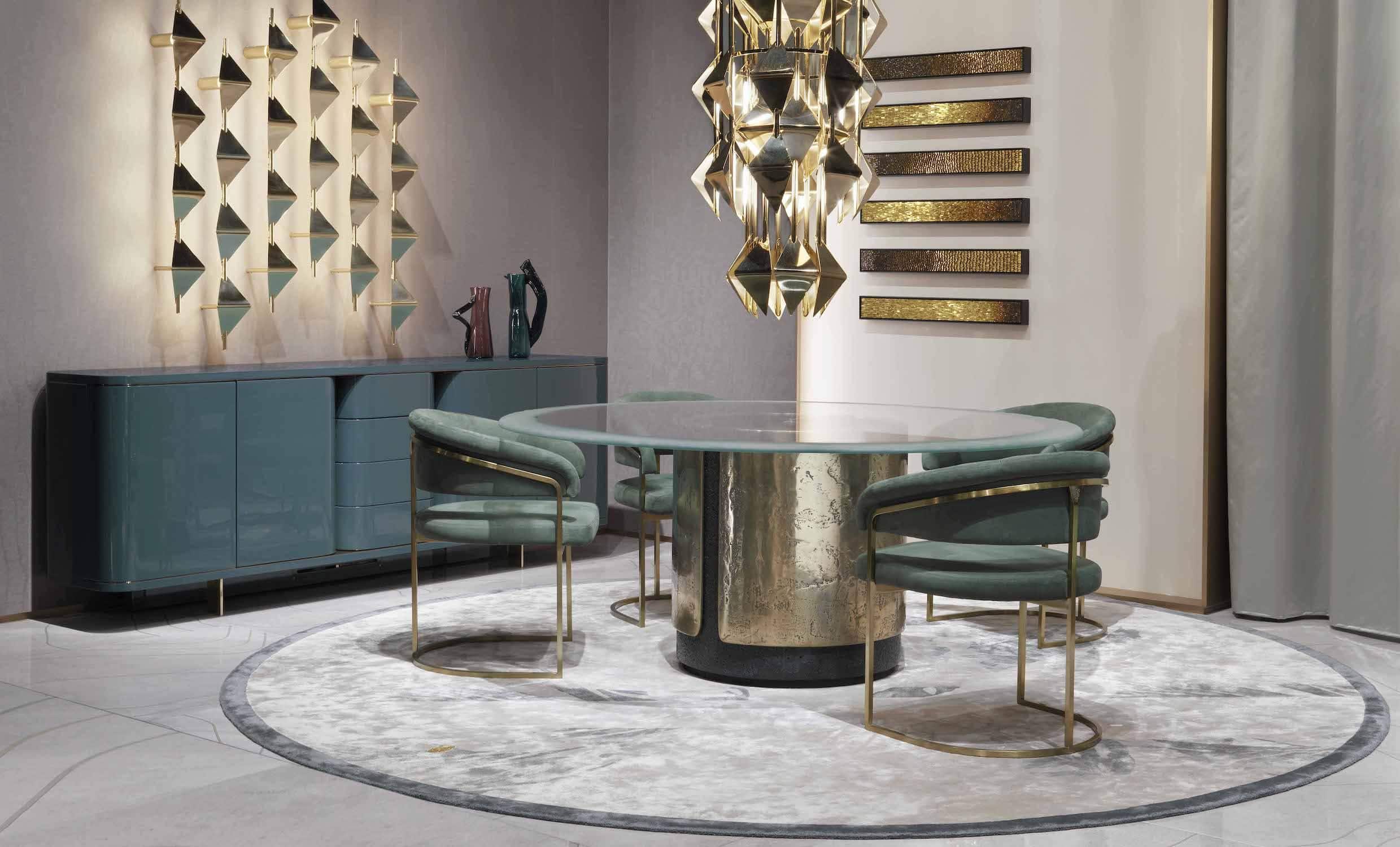 Amos Beauty Dining Room - Amos Beauty Dining Room modern luxury table with gold metal