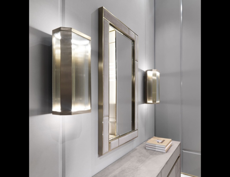 Marey modern luxury mirror with gold metal