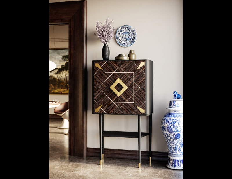 Spirit modern luxury game room with brown wood